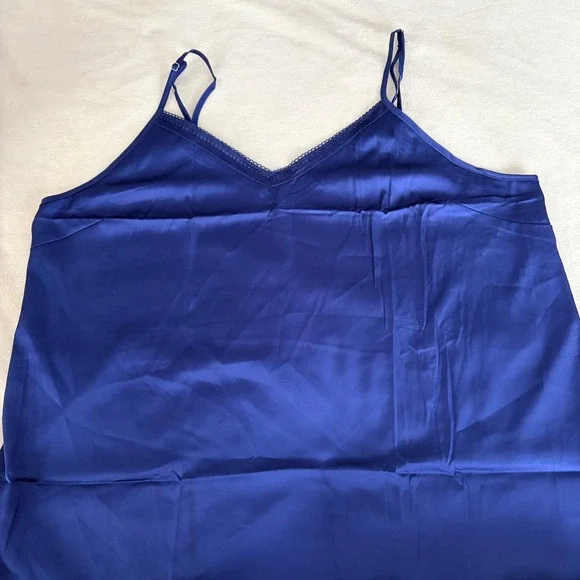 Ekouaer 6 Piece Satin Cami and Pant Set V-Neck Lace Adj Straps Jewel Tones XL - Picture 2 of 13